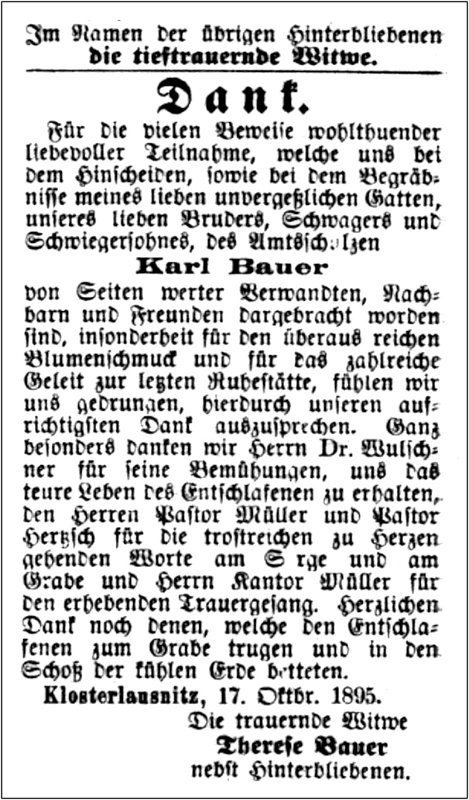 1895-10-19 Kl Traueranzeige Bauer